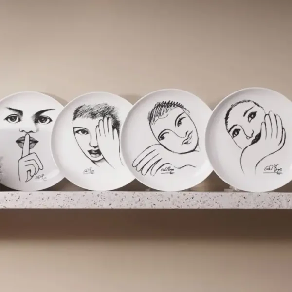 SIDE PLATE SET OF 4 \ Sketchbook Mix