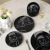 SIDE PLATE SET OF 4 \ Sketchbook Black