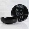 SIDE PLATE SET OF 4 \ Sketchbook Black