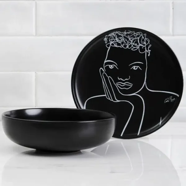 SIDE PLATE SET OF 4 \ Sketchbook Black