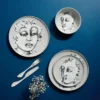 SIDE PLATE SET OF 4 \ Succulent Faces